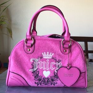 Juicy Couture Fuchsia Satchel with Heart Charm